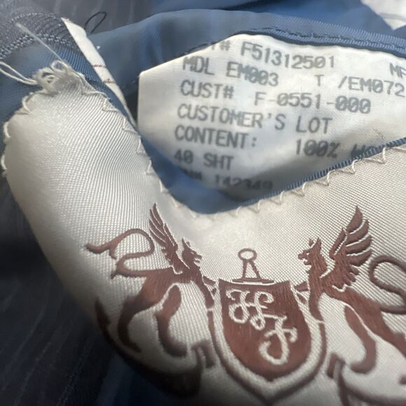 Hickey Freeman Sport Coat Suit Jacket Blue Pinstripe Blazer 40s Wool - Picture 10 of 10